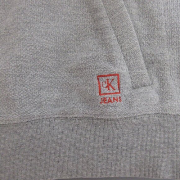 Calvin Klein Jeans Vest Sz XL Full Zip Gray 100% Cotton Sleeveless Front Pockets - Picture 4 of 6